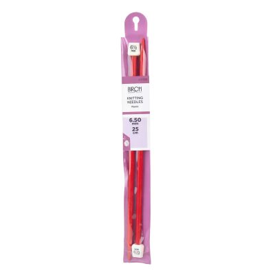 BIRCH KNITTING NEEDLE PLASTIC 25CM 6.50-7.50MM