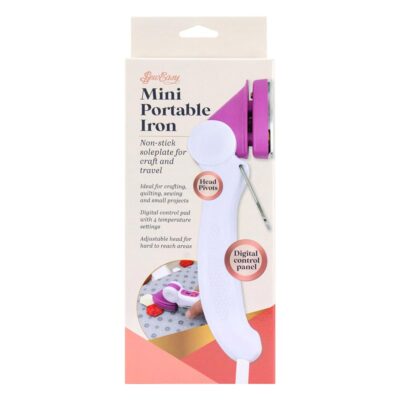 SEW EASY IRON MINI PORTABLE PINK/WHITE DUEL VOLTAG