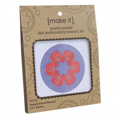 MI EMB FELT BROOCH KIT PURPLE