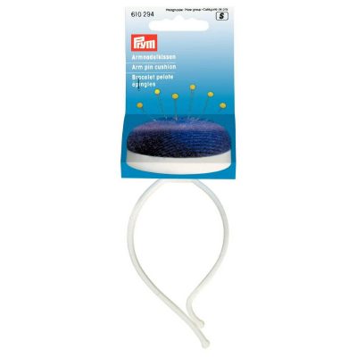 PRYM ARM PIN CUSHION DARK VIOLET/WHITE WITH STRAP