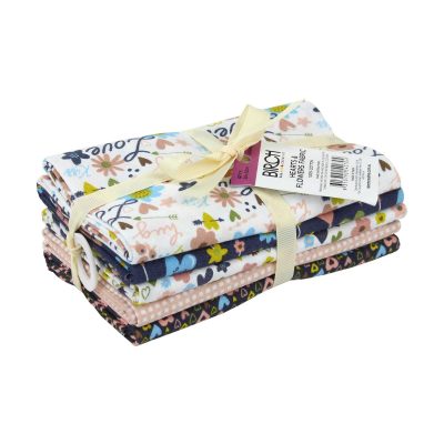 BIRCH FABRIC - HEARTS & FLOWERS FAT QUARTER