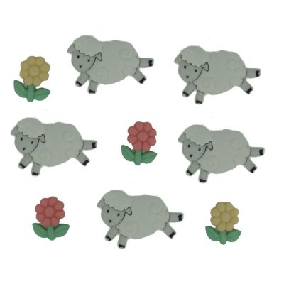 JESSE JAMES NOVELTY BUTTONS - 5798 COUNTING SHEEP