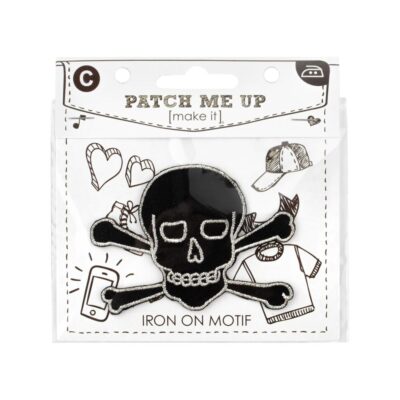 MOTIF IRON-ON SKULL & BONES 3PK