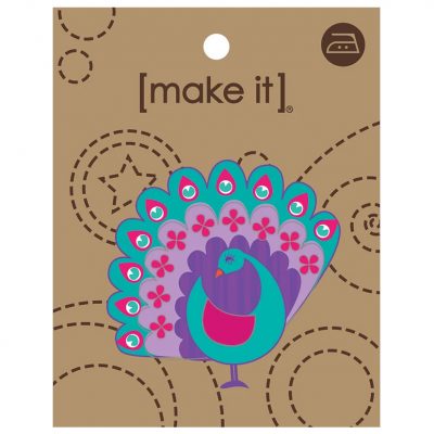 MOTIF IRON-ON EXOTIC PEACOCK 3PK