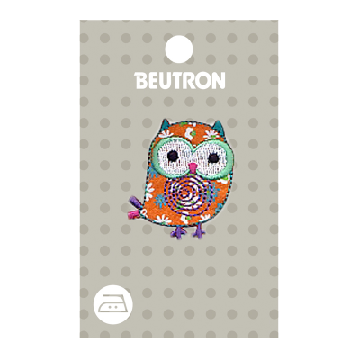 MOTIF IRON-ON OWL FLORAL 3PK