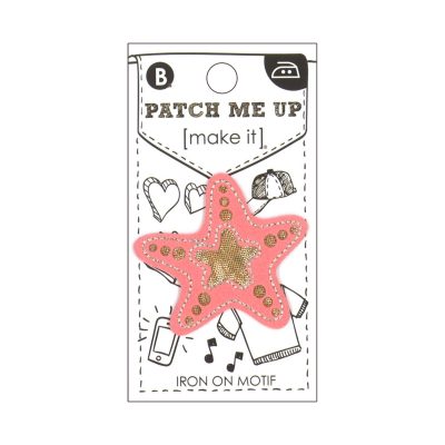 MOTIF IRON-ON  PINK STAR FISH 4.5X5CM/3PK