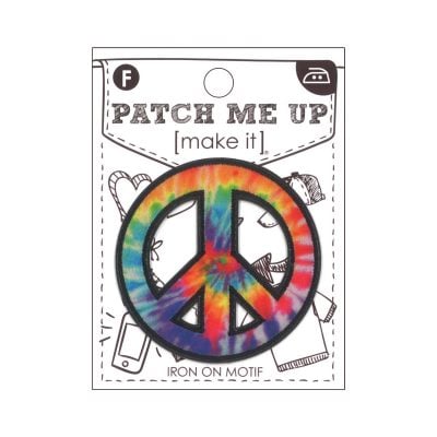 MOTIF IRON-ON  TIE DYE -PEACE SYMBOL 5.5X5.5CM/3PK