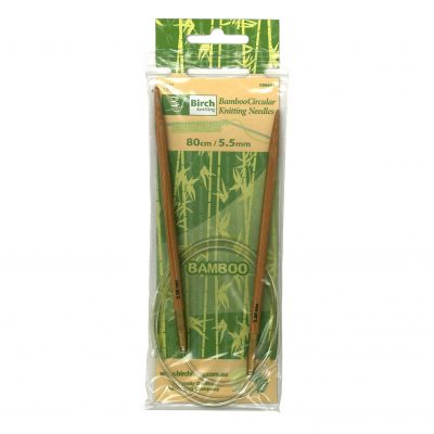 BIRCH KNITTING NEEDLE CIRCULAR BAMBOO 80CM 5.5-6MM