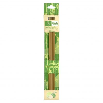 BIRCH KNITTING NEEDLE BAMBOO D/ENDED 20CM 3-3.25MM