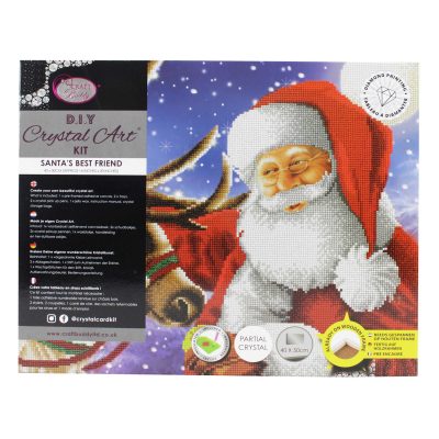 CRAFT BUDDY CRYSTAL ART KIT 40X50CM - SANTA'S BESTIE