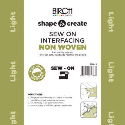 SHAPE TO CREATE I/FACING NON WOVEN SEW ON LIGHT
