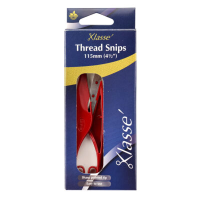 KLASSE SCISSORS THREAD SNIPS 4.5IN RED HANDLE