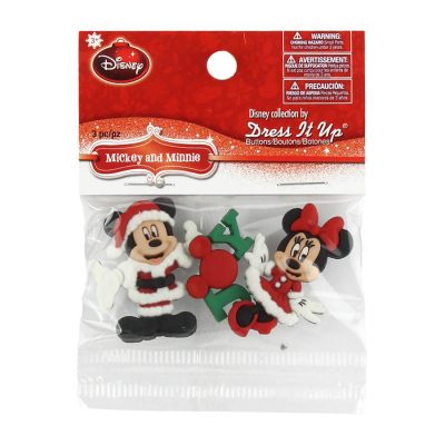 JESSE JAMES NOVELTY BUTTONS - 8235 MICKEY MINNIE CHRISTMAS