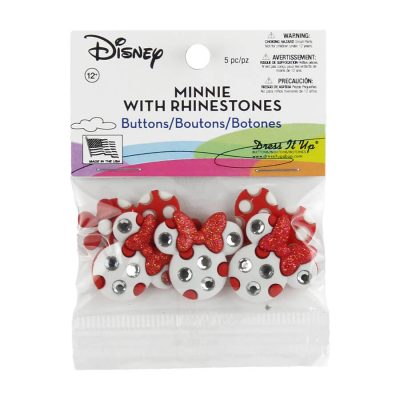 JESSE JAMES NOVELTY BUTTONS - 8955 MINNIE RHINESTONE HEADS
