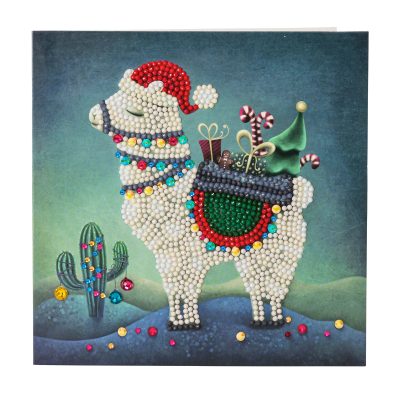 CRYSTAL CARD KIT 18X18CM - CHRISTMAS LLAMA