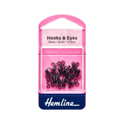 HEMLINE HANGSELL HOOK AND EYE BLACK - 14 SETS