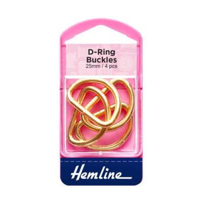 HEMLINE HANGSELL BUCKLE D RINGS 25MM 4PCS GOLD