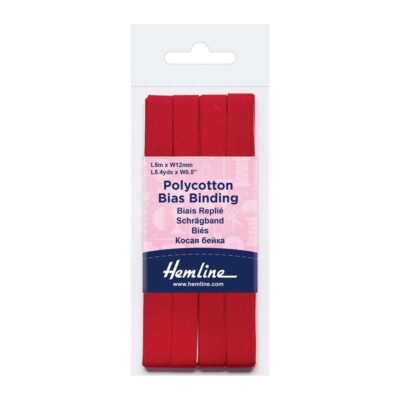 HEMLINE HANGSELL BIAS BINDING 12MM X 5M WINE