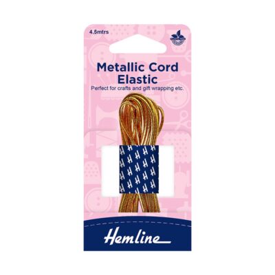 HEMLINE HANGSELL ELASTIC METALLIC CORD 4.5M GOLD