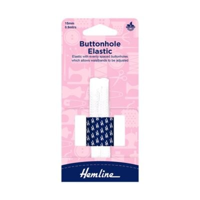 HEMLINE HANGSELL ELASTIC BUTTONHOLE 15MM X 0.9M