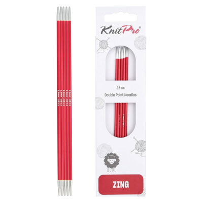 KNITPRO ZING DBLE POINT KNITTING NEEDLES  20CM
