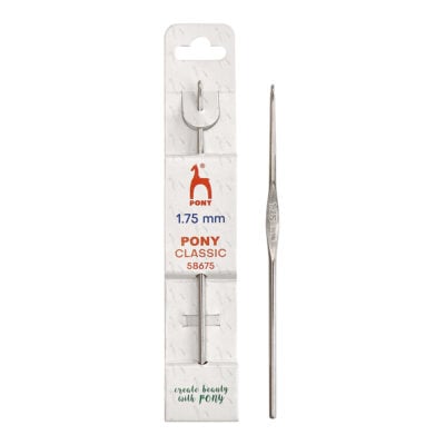 PONY CROCHET HOOK CLASSIC - GREY 12CM X 1.75MM