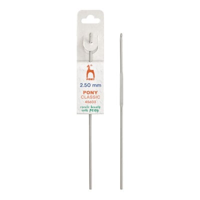 PONY CROCHET HOOK CLASSIC - GREY 15CM X 2.5MM