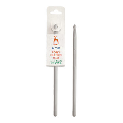 PONY CROCHET HOOK CLASSIC - 15CM X 6MM PLASTIC