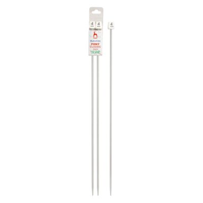 PONY STRAIGHT PAIR OF NEEDLES WITH ENDS 35CM