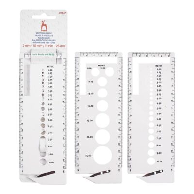 PONY KNITTERS GAUGE WITH YARN CUTTER PLASTIC