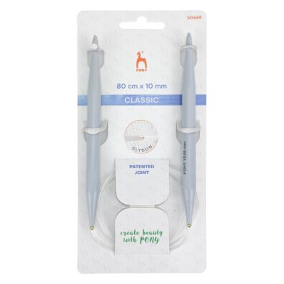 PONY CIRCULAR NEEDLES 80CM X 10MM PLASTIC