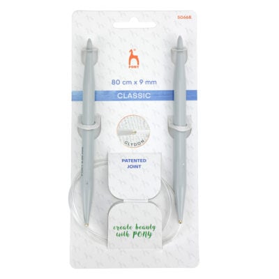 PONY CIRCULAR NEEDLES 80CM X 9MM
