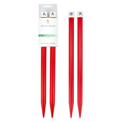 PONY STRAIGHT PAIR OF NEEDLE WITH ENDS COLOUR