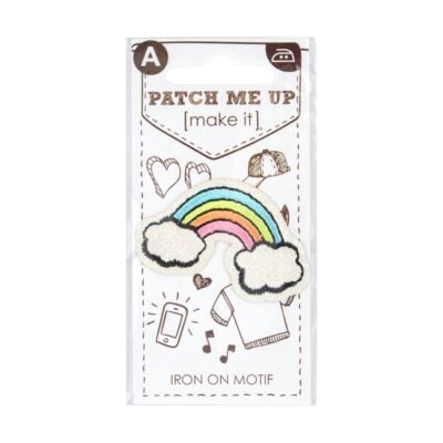 MOTIF IRON ON GLOW IN THE DARK RAINBOW 3PK