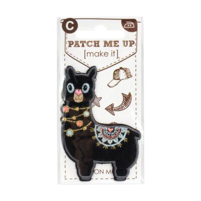 MOTIF IRON ON LLAMA BLACK 3PK