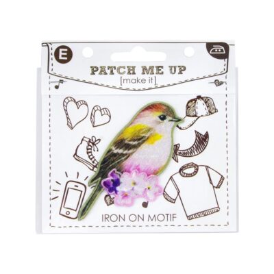 MOTIF IRON ON BIRD WITH FLOWERS 3PK