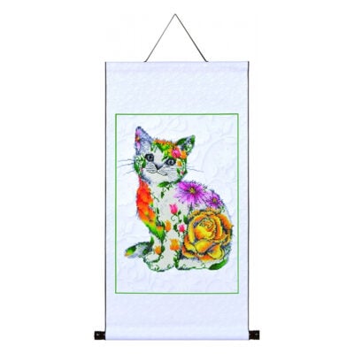 DIAMOND DOTZ SCROLL - FLOWER PUSS