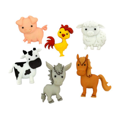 JESSE JAMES NOVELTY BUTTONS - 10418 IN THE BARNYARD