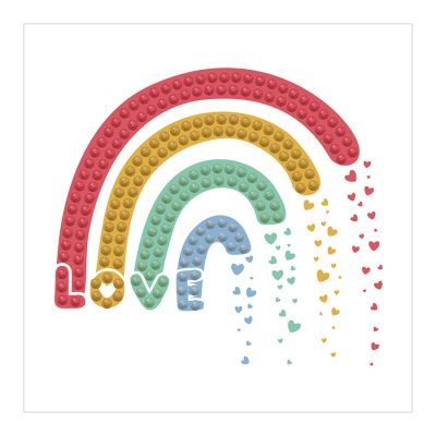 DIAMOND DOTZ 7.60CM X 7.60CM - LOVE RAINBOW