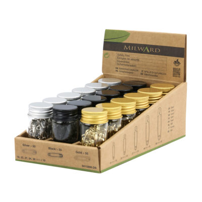 MILWARD 50 SAFETY PINS JAR - SILVER - 18PK