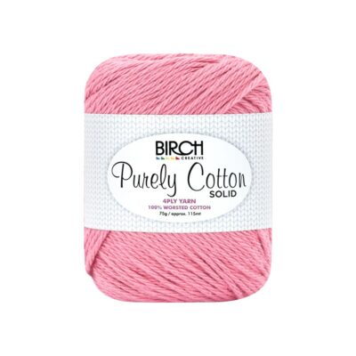 BIRCH YARN PURELY COTTON 100% 4PLY SOLID 75G/PK6 - 010 BLUSH