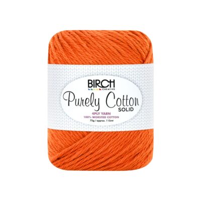 BIRCH YARN PURELY COTTON 100% 4PLY SOLID 75G/PK6 - 016 BURNT CORAL