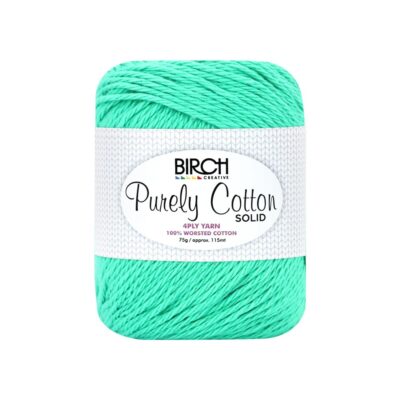 BIRCH YARN PURELY COTTON 100% 4PLY SOLID 75G/PK6 - 017 MINT
