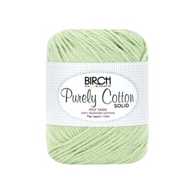 BIRCH YARN PURELY COTTON 100% 4PLY SOLID 75G/PK6 - 018 PISTACHIO
