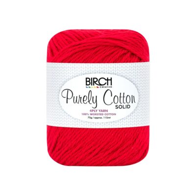 BIRCH YARN PURELY COTTON 100% 4PLY SOLID 75G/PK6 - 021 CHERRY