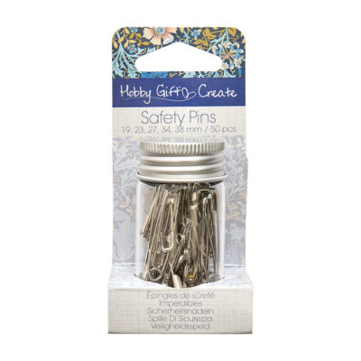 HOBBY GIFT CREATE SAFETYPINS SILVER ASSORTED SIZES